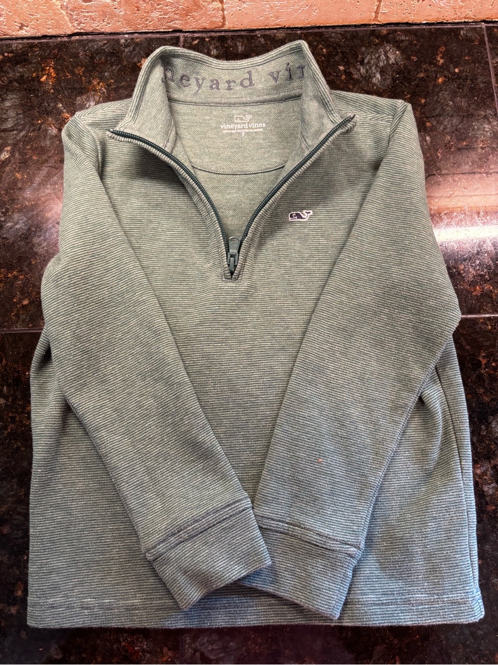 Vineyard Vines Little Boys Quarter-Zip Sweater - Sage Green